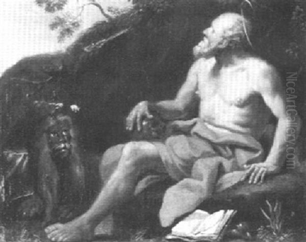 The Penitent St. Jerome In A Landscape Oil Painting by Pier Francesco Mola