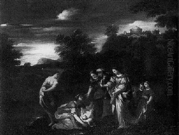 The Finding Of Moses Oil Painting by Pier Francesco Mola