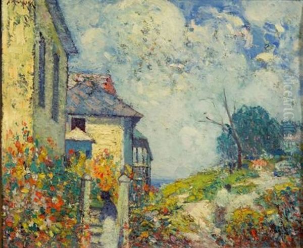 The Garden Stairs Oil Painting by Abram Molarsky