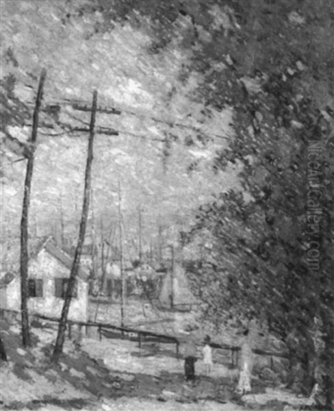 View Of The Harbor Oil Painting by Abram Molarsky