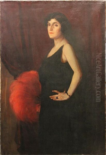 The Orange Plume Oil Painting by Maurice, Morris Molarsky