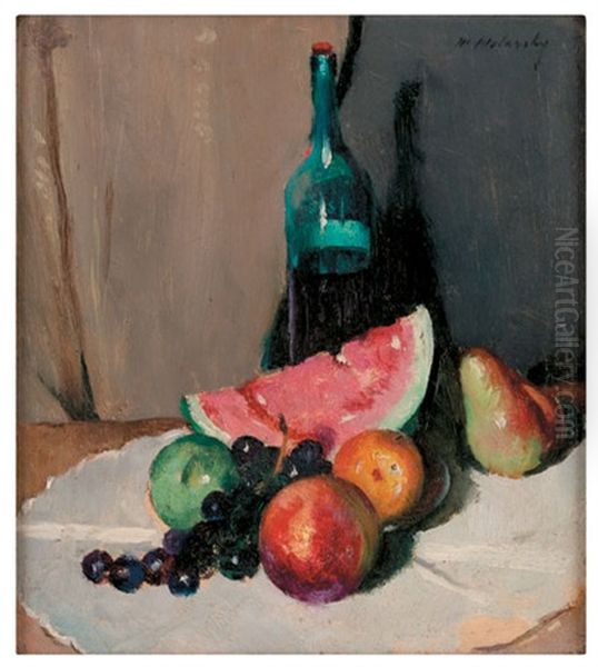 The Open Melon Oil Painting by Maurice, Morris Molarsky