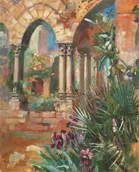 Gradina Interioara La Palermo Oil Painting by Paul Molda