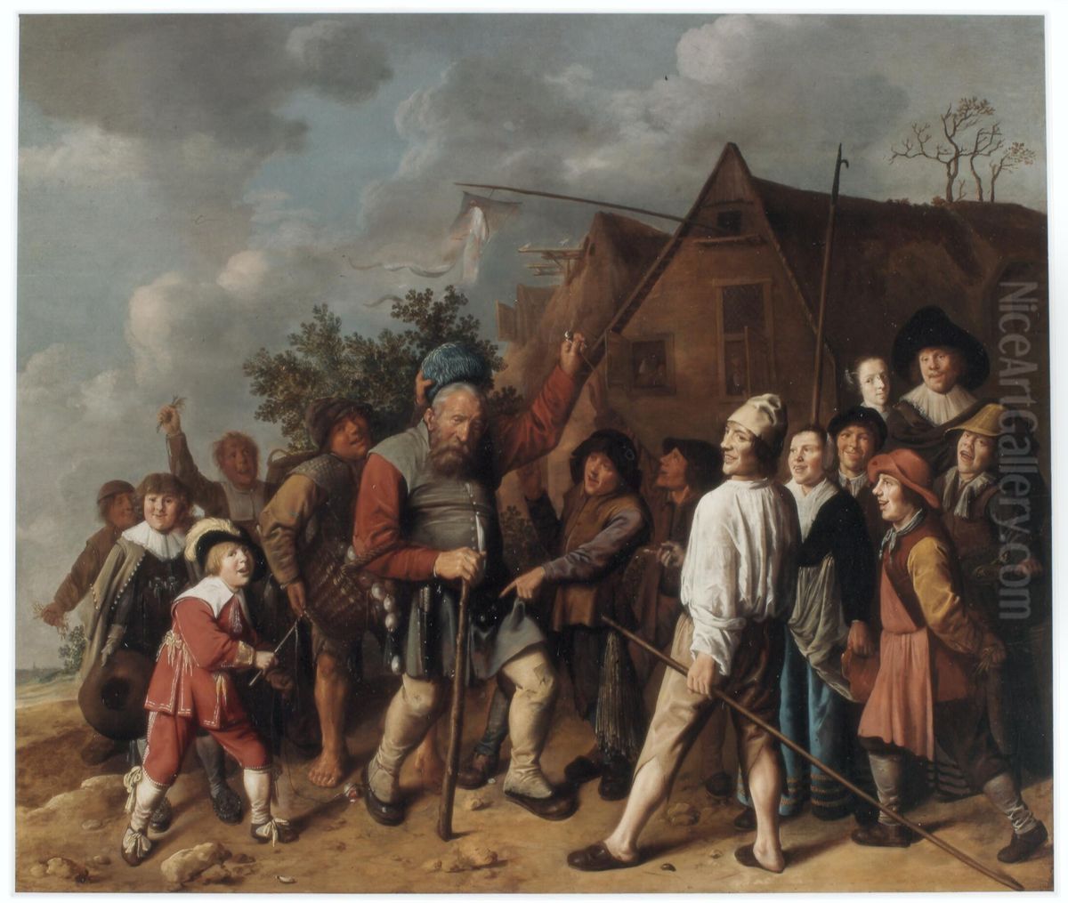 The Drunken Peddler Oil Painting by Jan Miense Molenaer