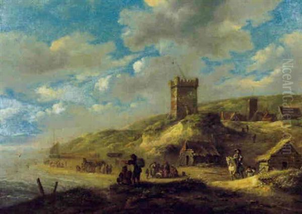 Hollandische Kustenlandschaft Oil Painting by Nicolaes Molenaer