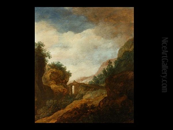 Landschaft Mit Brucke Und Reiter Oil Painting by Pieter De Molijn