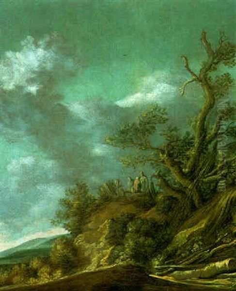 A Dune Landscape With Figures Oil Painting by Pieter De Molijn