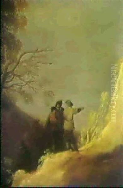 Dunenlandschaft Mit Figurengruppe Oil Painting by Pieter De Molijn