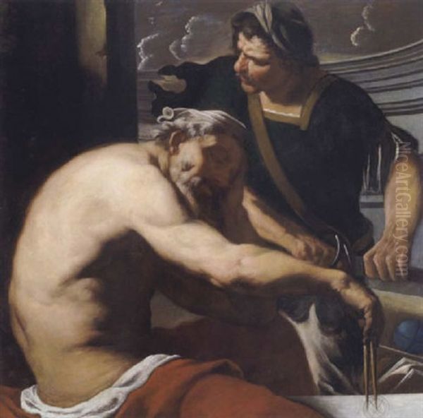 Personificazione Della Malinconia E Della Collera Oil Painting by Antonio Molinari
