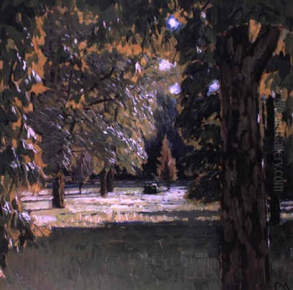 Im Prater Oil Painting by Carl Moll