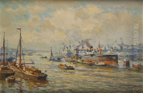 Busy Day Oil Painting by Evert Moll