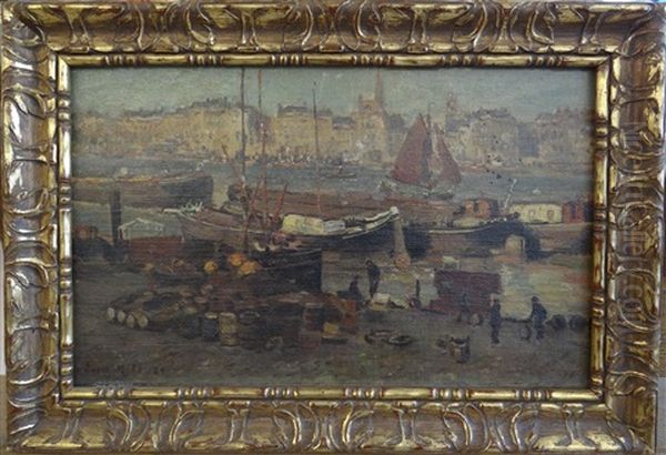 Bateaux A Quai Oil Painting by Evert Moll