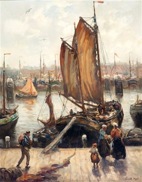 Binnenhaven Scheveningen Oil Painting by Evert Moll