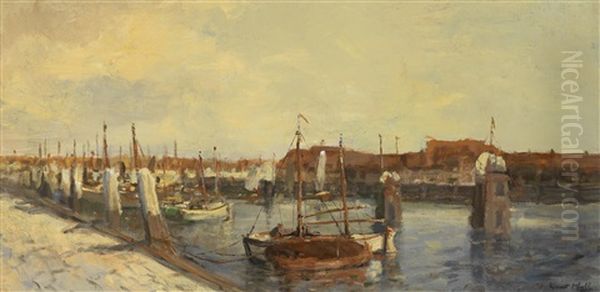 Hafenlandschaft Oil Painting by Evert Moll