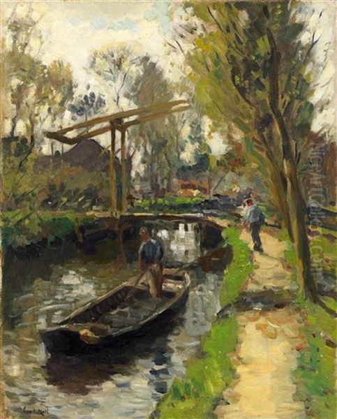 Sommer An Der Gracht Oil Painting by Evert Moll
