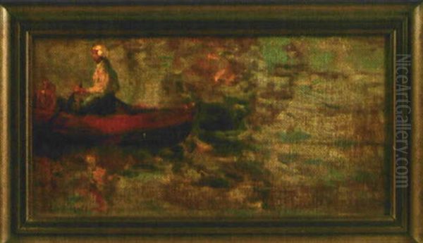 Frau In Einem Ruderboot Oil Painting by Evert Moll