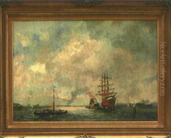 Hafenansicht Mit Schiffen Oil Painting by Evert Moll