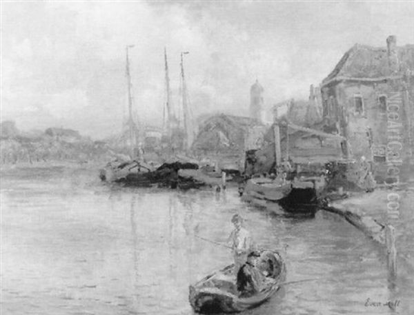 Un Port De Peche Oil Painting by Evert Moll