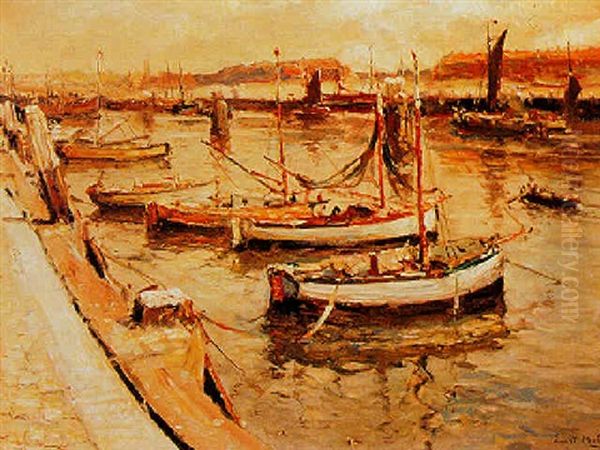 The Harbour Of Scheveningen Oil Painting by Evert Moll