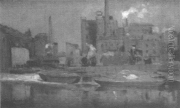 Niederlandische Hafenstadt Oil Painting by Evert Moll