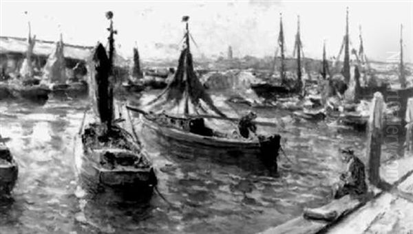 Schevenings Havengezicht Oil Painting by Evert Moll