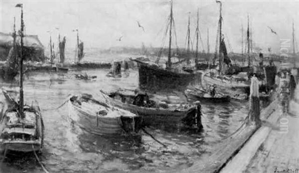 De Tweede Binnenhaven, Scheveningen Oil Painting by Evert Moll