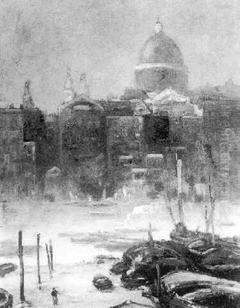 A View Of The Thames Oil Painting by Evert Moll