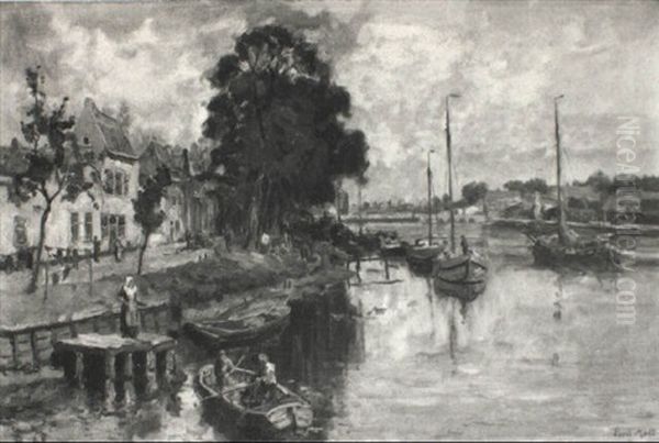 Boating On A River Oil Painting by Evert Moll