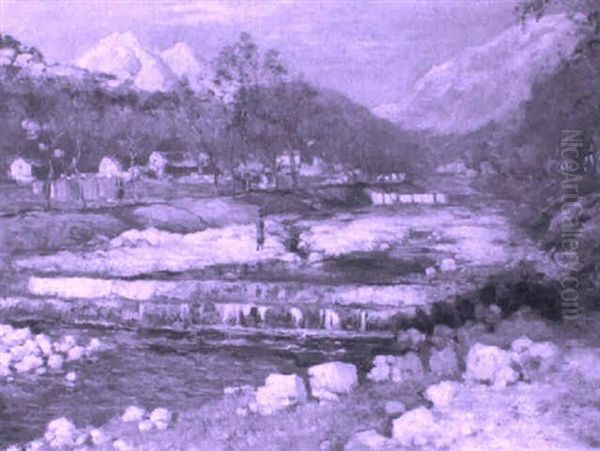 Washerwomen By A River, South Of France Oil Painting by Evert Moll