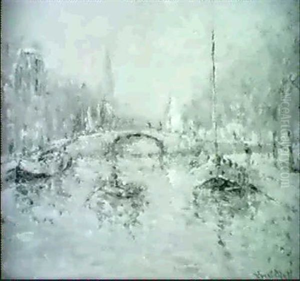 Hollandische Gracht Oil Painting by Evert Moll