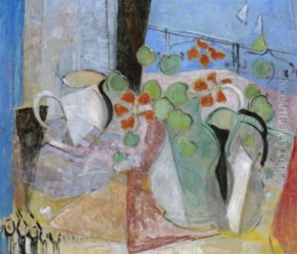 Stillleben Mit Krug Oil Painting by Oskar Moll