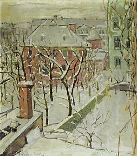 Winter Landschaft Oil Painting by Oskar Moll