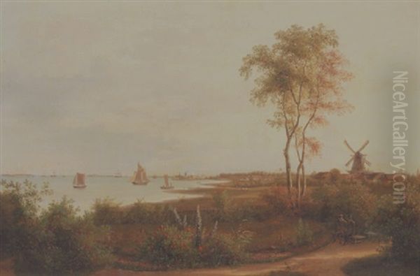 Udsigt Mod Kobenhavn Oil Painting by Jens Peter (I.P.) Moeller