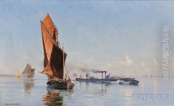 A Summer Calm On The Kattegat, Torpedo Boat Nr. 8 Oil Painting by Christian Molsted
