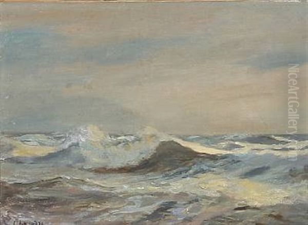 Vesterhavsbolge Oil Painting by Christian Molsted