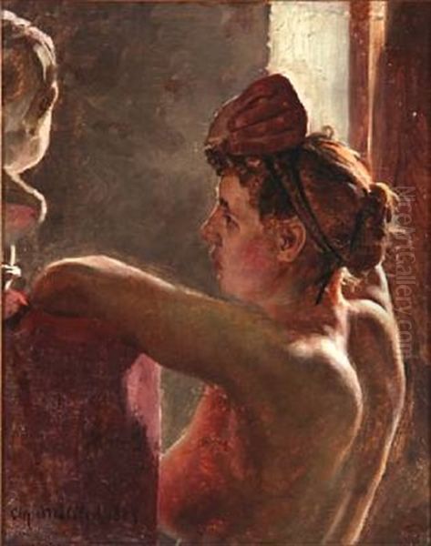 A Woman (study) Oil Painting by Christian Molsted