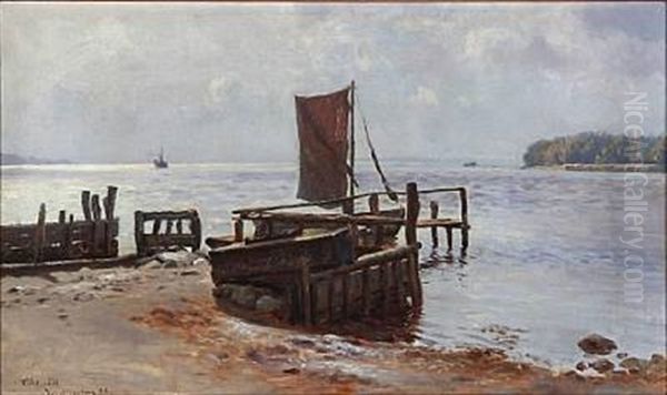 Coastal Scene From Vordingborg, Denmark Oil Painting by Christian Molsted