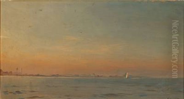 Coastal Scene On A Late Summer Day Oil Painting by Christian Molsted