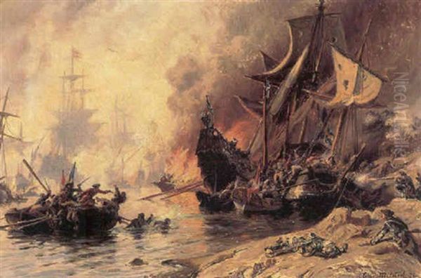 Tordenskjold I Dynekilen Oil Painting by Christian Molsted