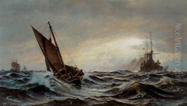 Storm I Drogden Oil Painting by Christian Molsted