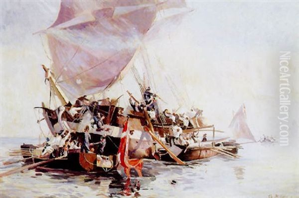 Slaget I Koge Bugt Oil Painting by Christian Molsted