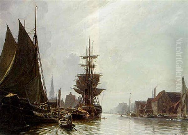 Fra Kobnhavns Havn Oil Painting by Christian Molsted