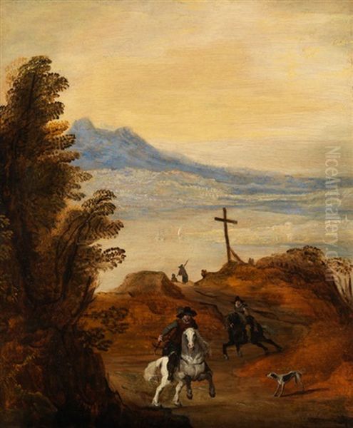 Weite Landschaft Mit Reitern, Um 1630 Oil Painting by Joos de Momper the Younger