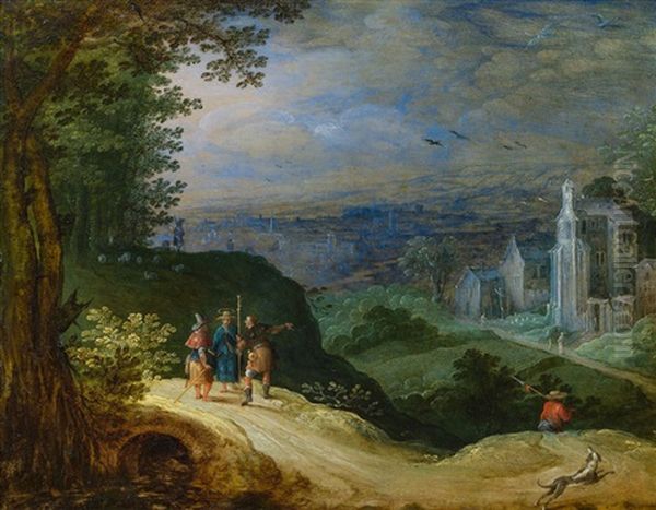 Landschaft Mit Gang Nach Emmaus Oil Painting by Joos de Momper the Younger