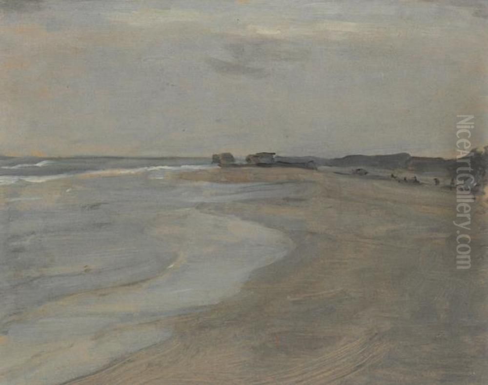 Beach Scene Oil Painting by Piet Mondrian