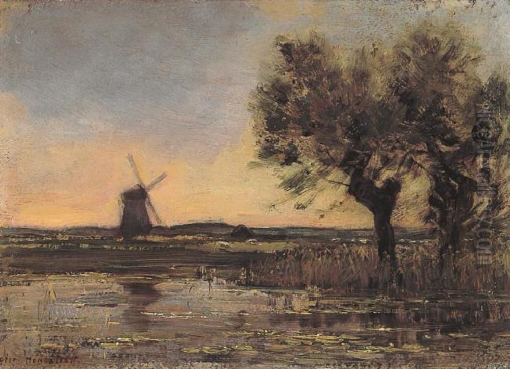 Oostzijdse Mill Oil Painting by Piet Mondrian