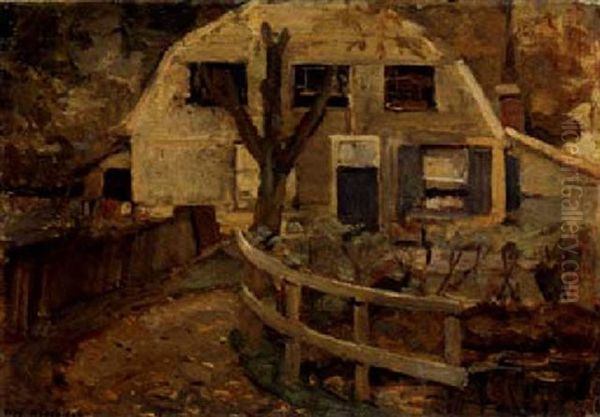 Cottage Oil Painting by Piet Mondrian