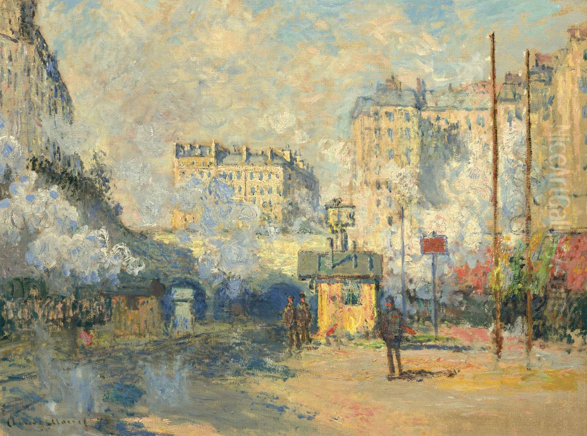 Exterieur De La Gare Saint-lazare, Effet De Soleil Oil Painting by Claude Oscar Monet