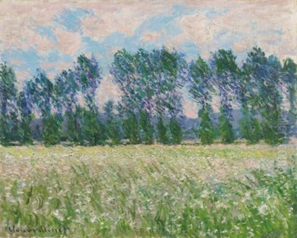 Prairie A Giverny Oil Painting by Claude Oscar Monet