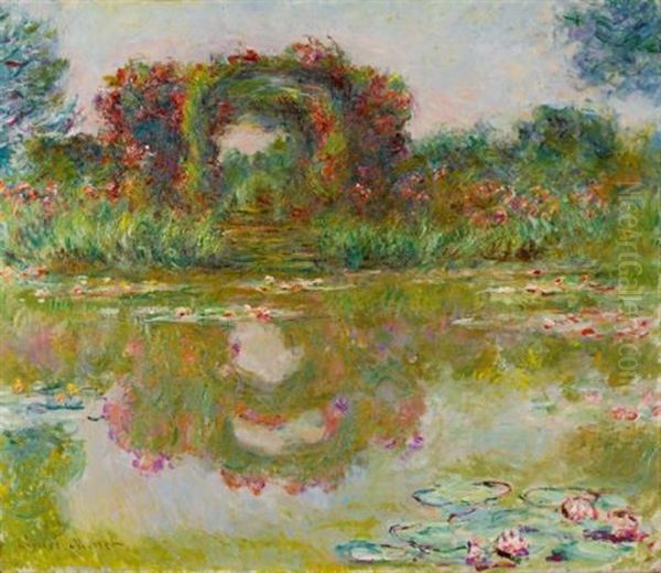 Les Arceaux De Roses, Giverny Oil Painting by Claude Oscar Monet